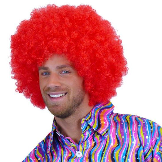 Pruik Afro rood XL