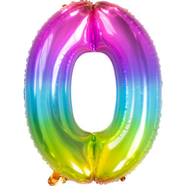 Grote Folieballon 0 regenboog