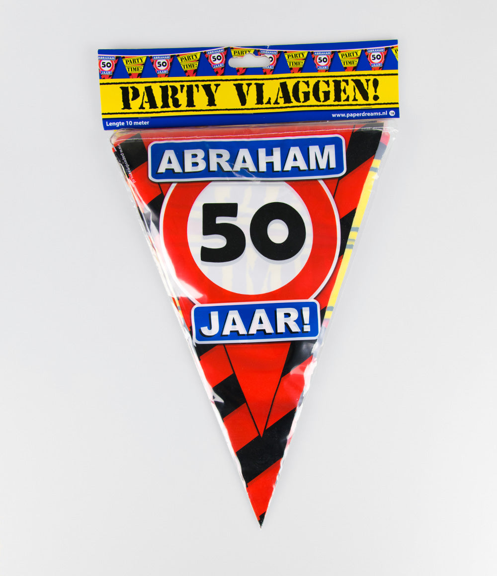 Vlaggenlijn Abraham 50 jaar Verkeersbord