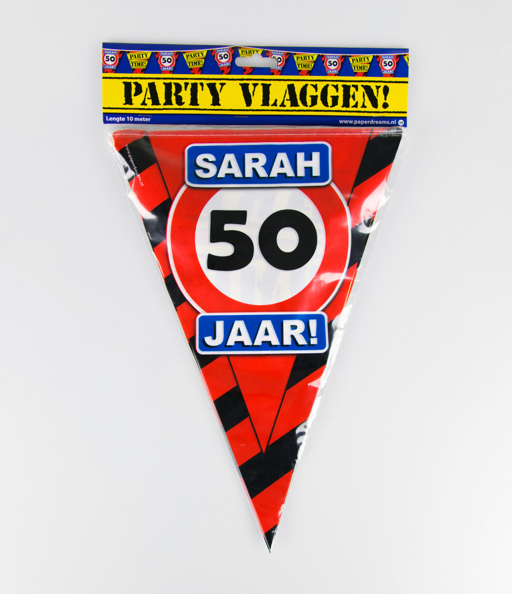 Vlaggenlijn Sarah 50 jaar Verkeersbord