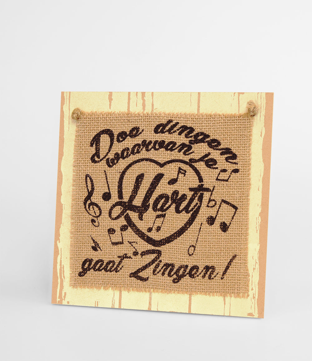 Wooden Sign Hart zingen