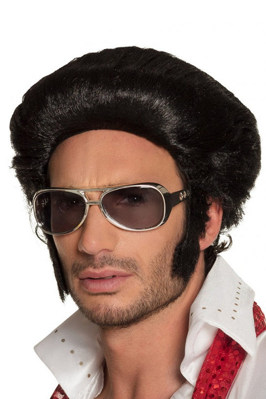 Pruik Elvis zwart