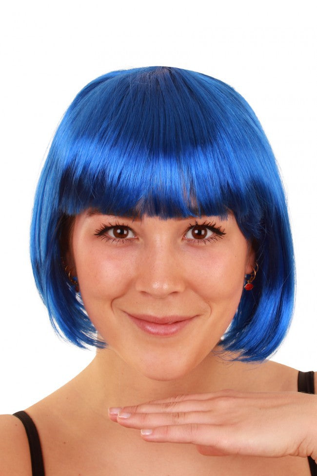 Pruik Bobline blauw