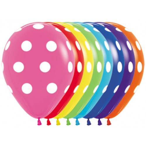 Ballon White Polka Dots Assortiment 30cm