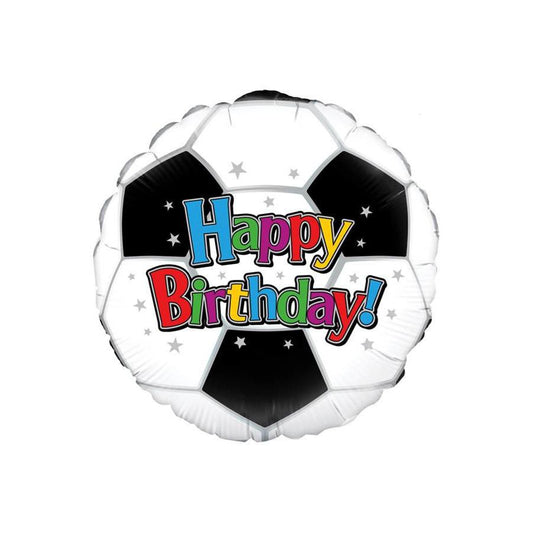 Folieballon Happy Birthday voetbal