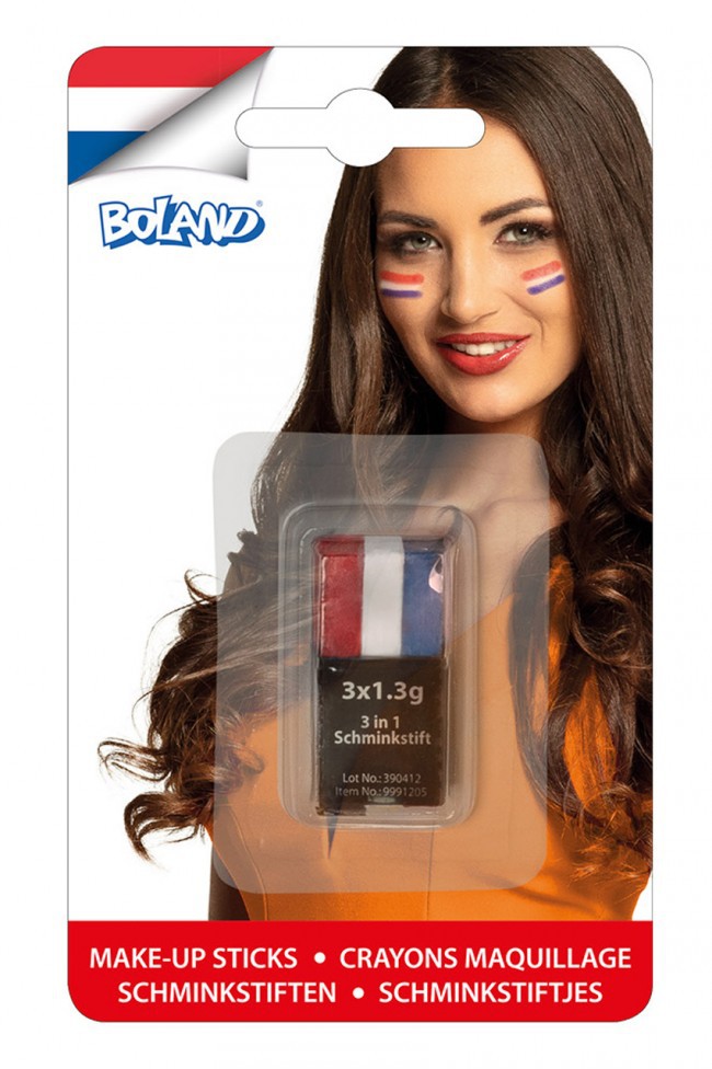 Make Up stick Rood Wit Blauw