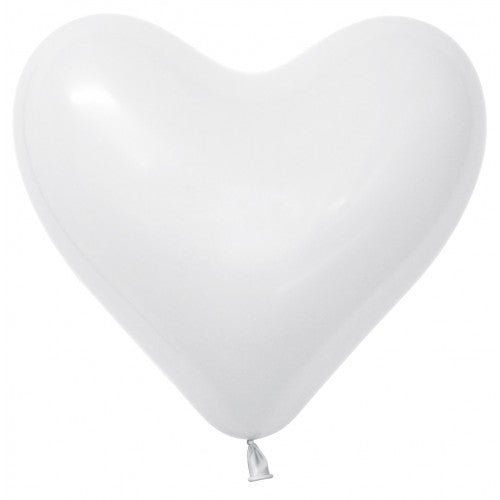 Hart Ballon wit 30 cm