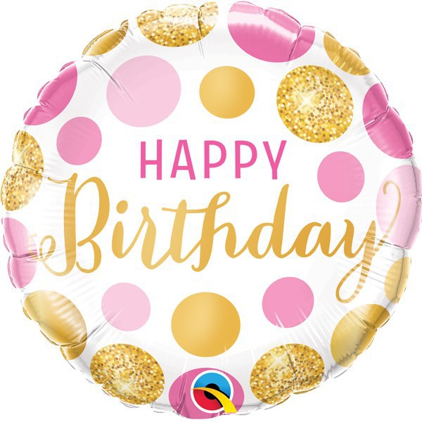 Folieballon Happy Birthday stippen