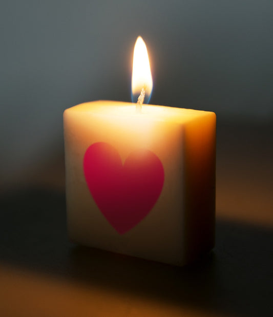 Blokkaarsje Hartje rood