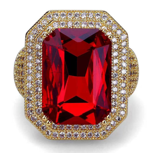 Betoverende Sinterklaas Ring goud / rood