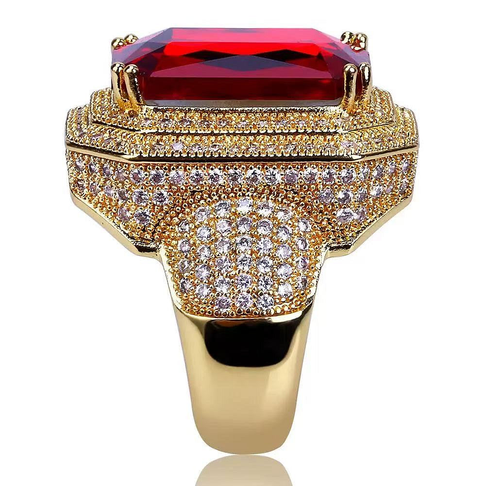 Betoverende Sinterklaas Ring goud / rood