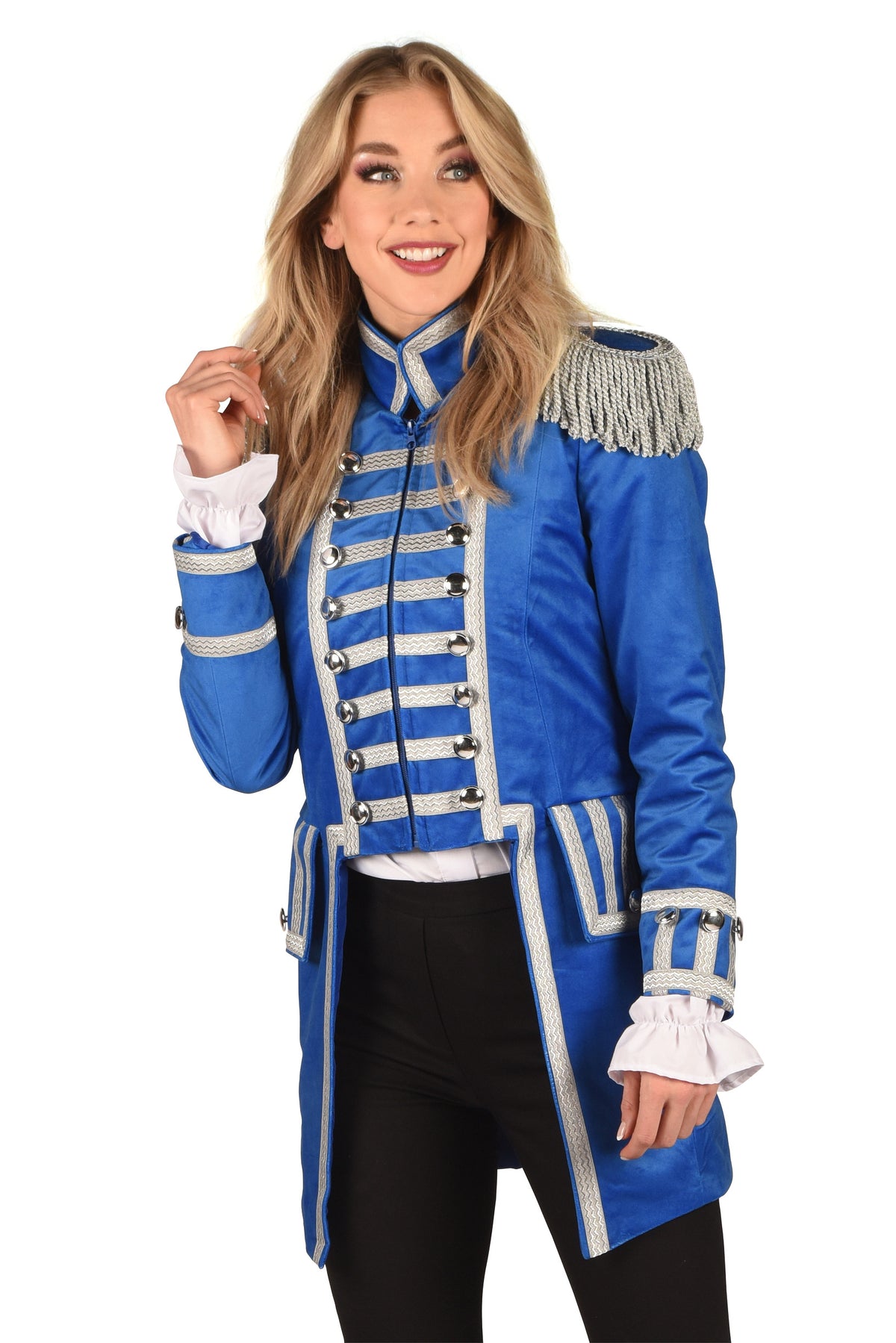 Dames Jas Fantasy World blauw zilver