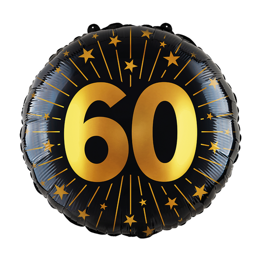 Folieballon 60 jaar Zwart Goud