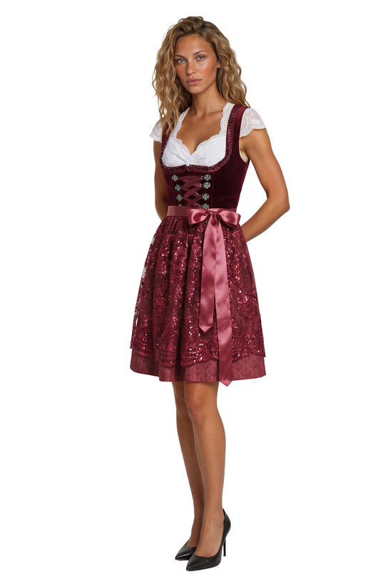 Dirndl jurk Jula Bordorood