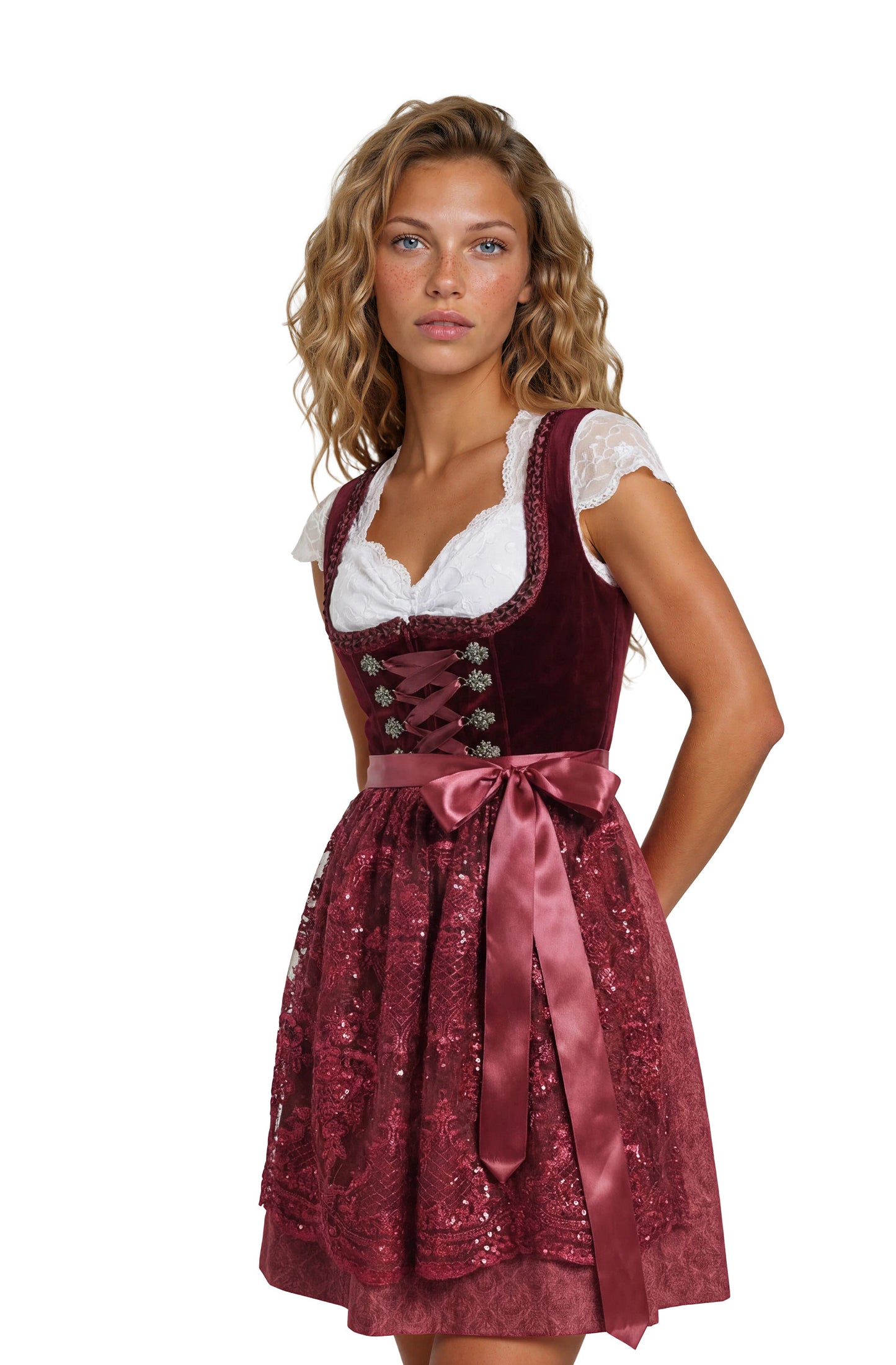 Dirndl jurk Jula Bordorood