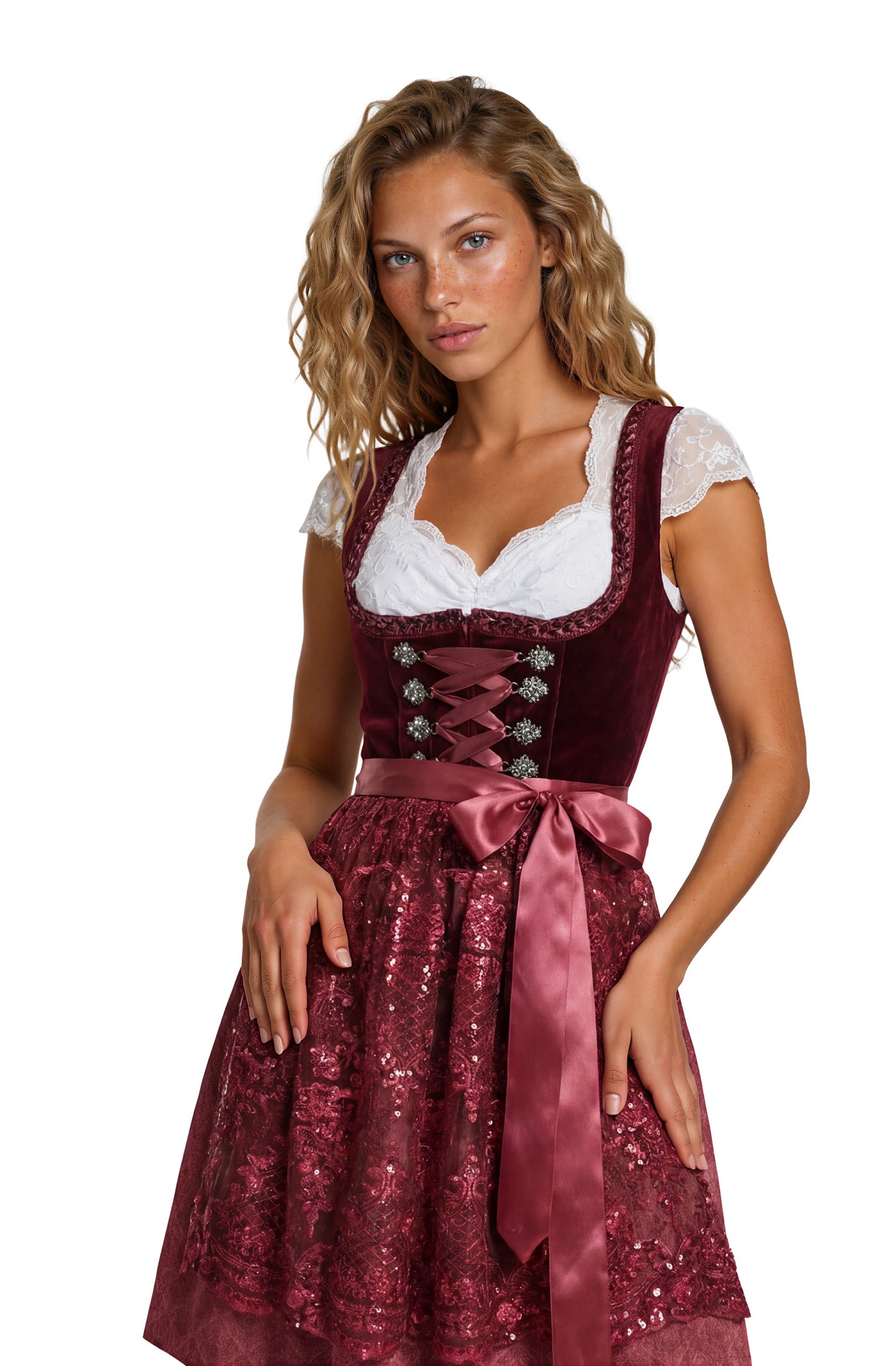 Dirndl jurk Jula Bordorood