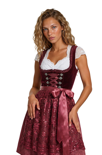 Dirndl jurk Jula Bordorood