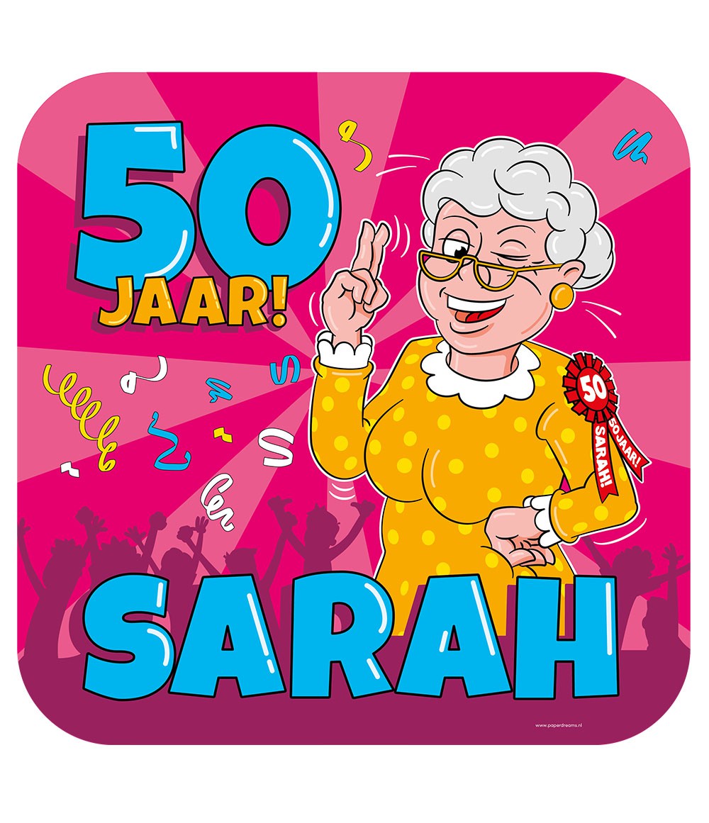Huldeschild Sarah Cartoon