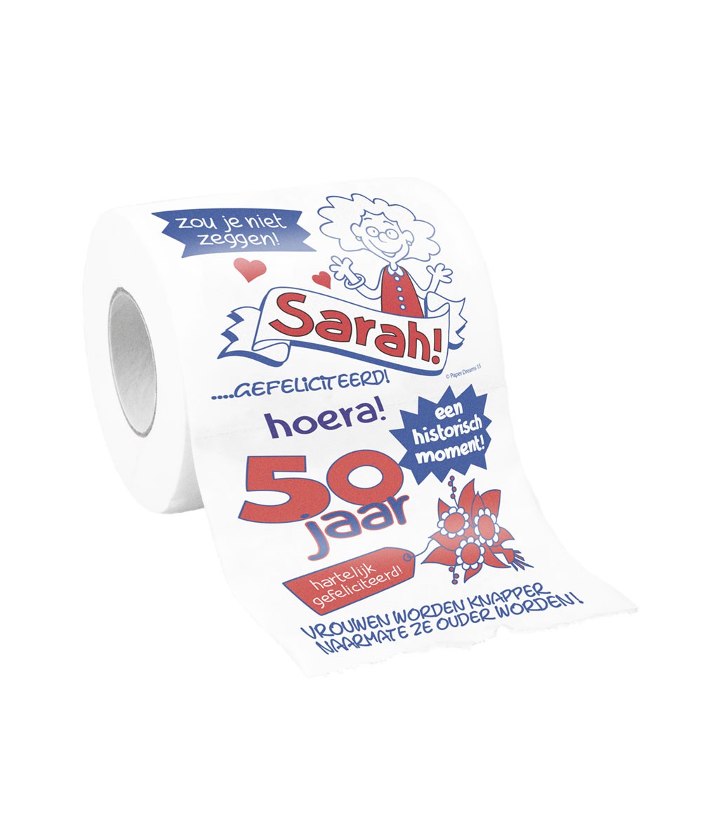 Toiletpapier Sarah 50 jaar