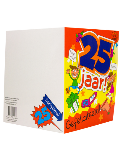 Wenskaart 25 jaar Cartoon