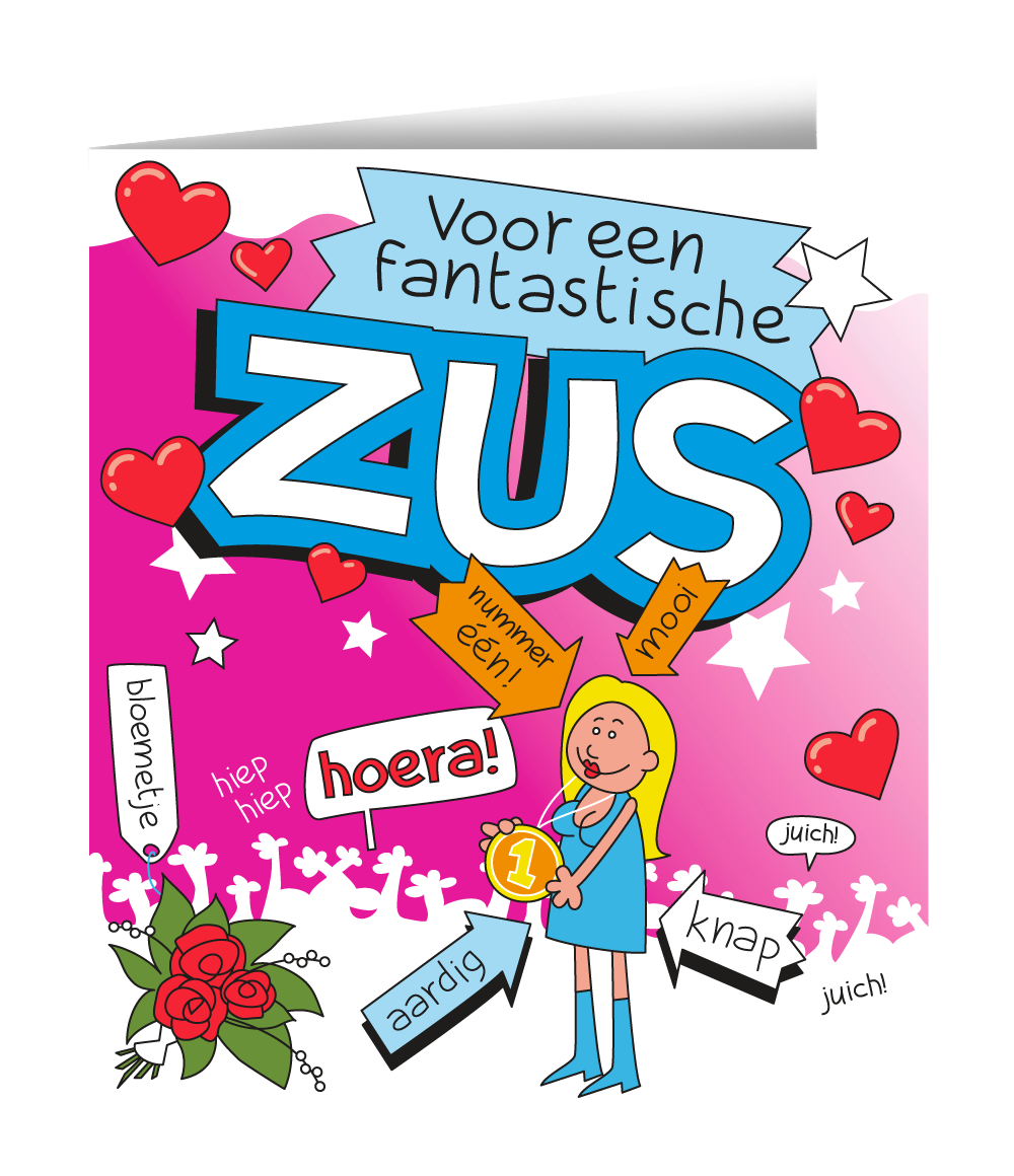 Wenskaart Zus Cartoon
