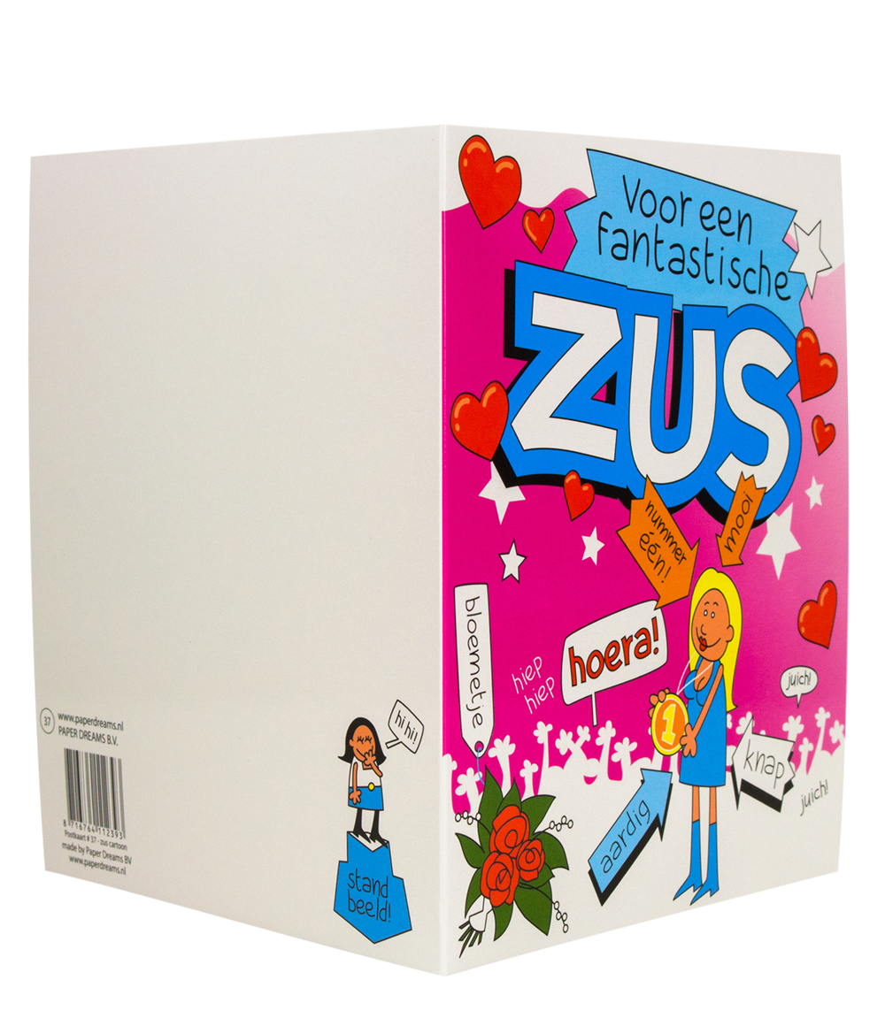 Wenskaart Zus Cartoon