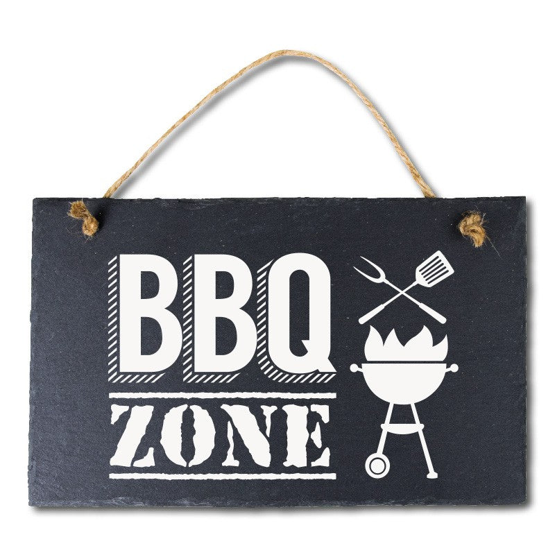 Leisteen bordje BBQ zone