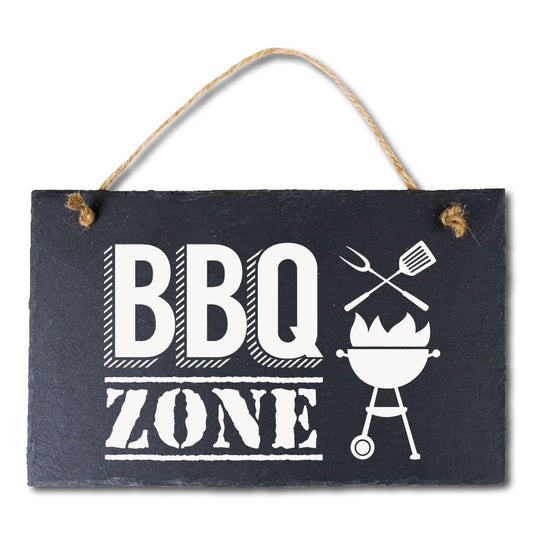 Leisteen bordje BBQ zone