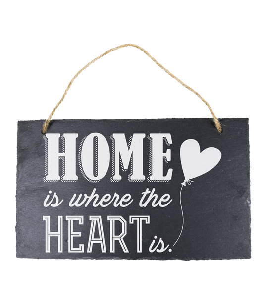 Leisteen bordje Home is where the Heart is