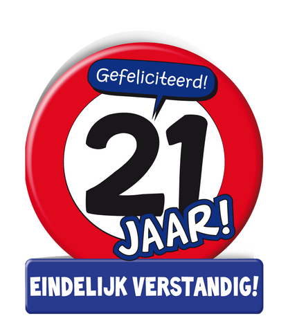 Wenskaart 21 jaar Verkeersbord
