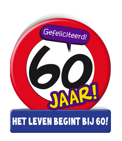 Wenskaart 60 jaar Verkeersbord