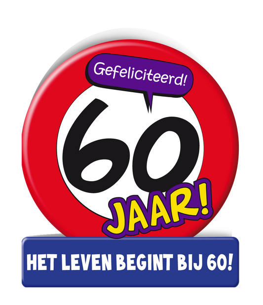 Wenskaart 60 jaar Verkeersbord