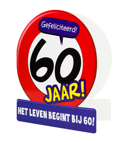 Wenskaart 60 jaar Verkeersbord