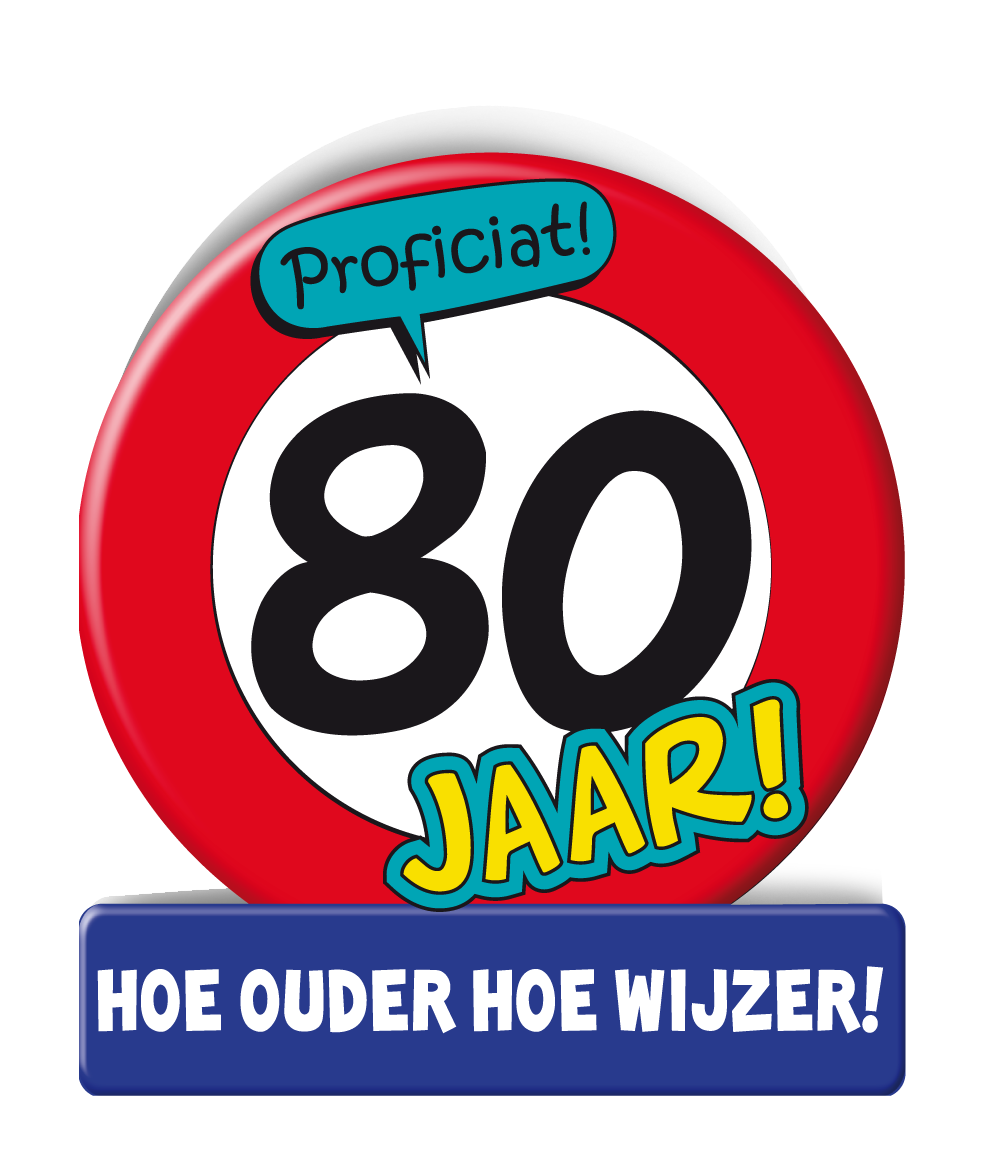 Wenskaart 80 jaar Verkeersbord