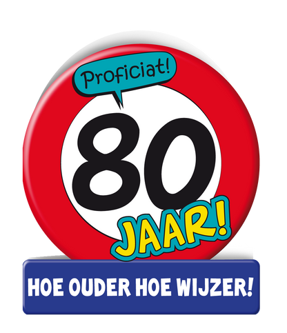 Wenskaart 80 jaar Verkeersbord
