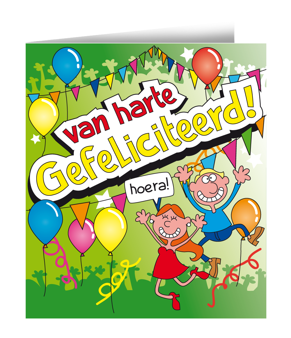 Wenskaart Gefeliciteerd Cartoon