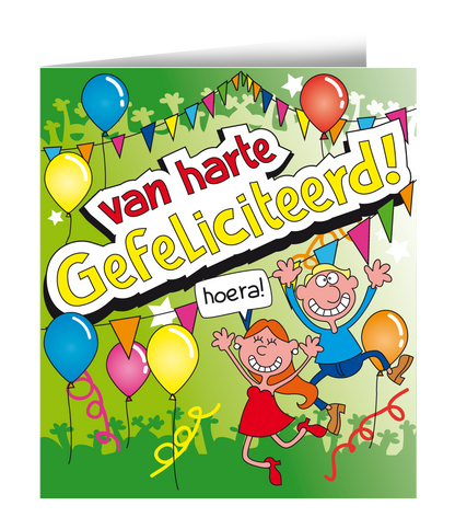 Wenskaart Gefeliciteerd Cartoon