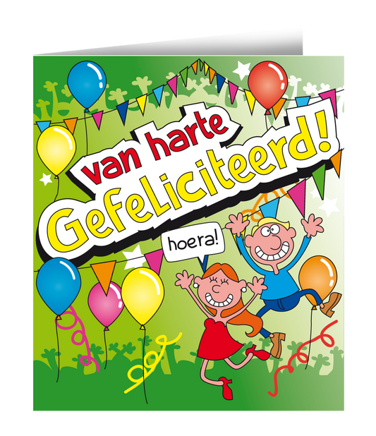 Wenskaart Gefeliciteerd Cartoon