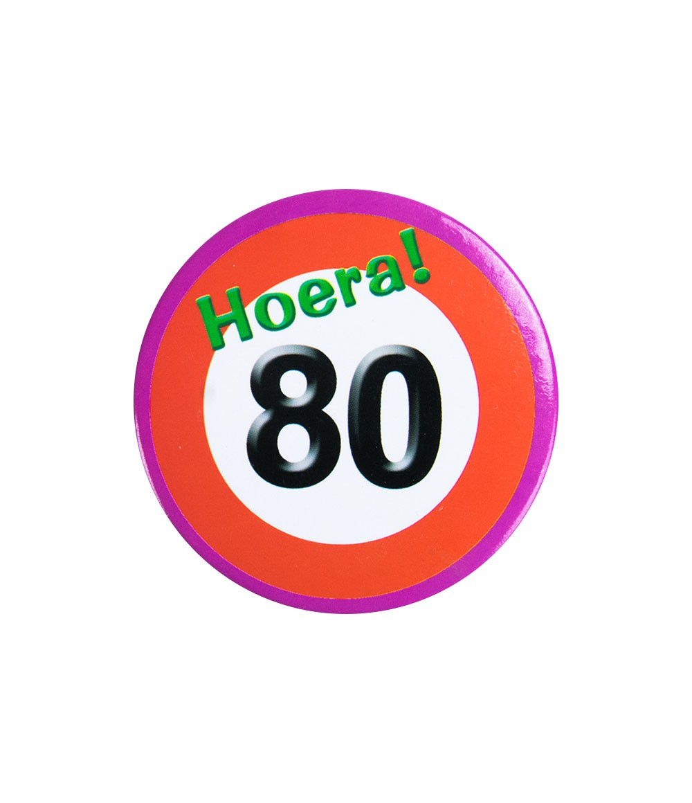 Button 80 jaar Verkeersbord