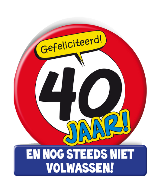 Wenskaart 40 jaar Verkeersbord