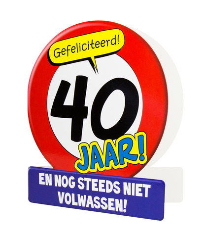 Wenskaart 40 jaar Verkeersbord
