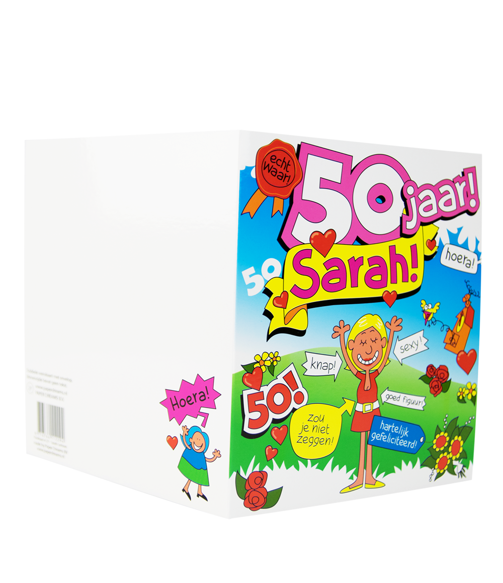 Wenskaart Sarah 50 Cartoon