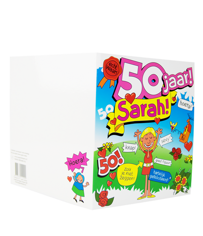 Wenskaart Sarah 50 Cartoon