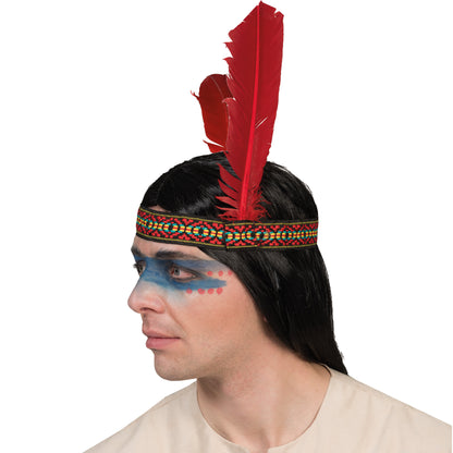 Indianen Hoofdband met veer