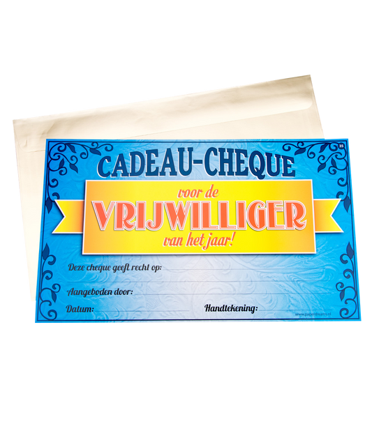 Cadeau Cheque Vrijwilliger