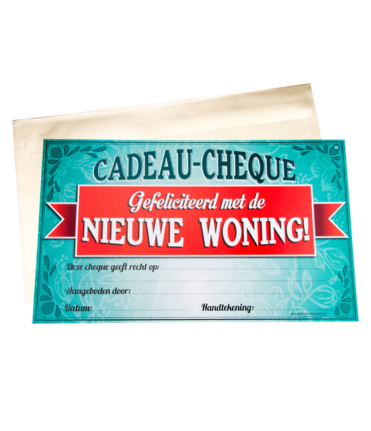 Cadeau Cheque Nieuwe Woning
