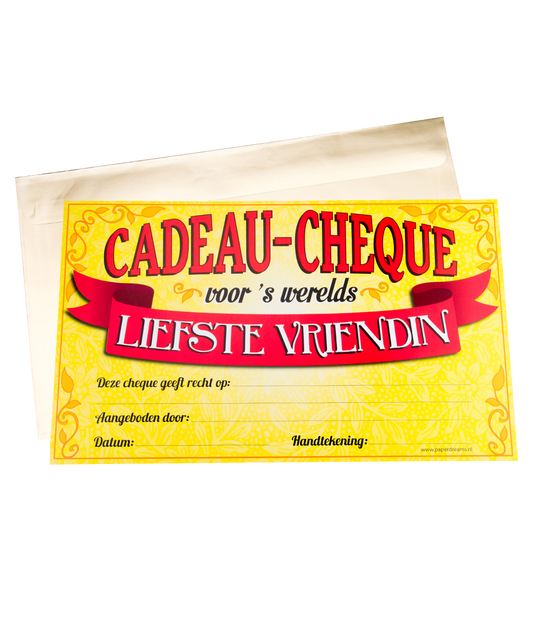 Cadeau Cheque Vriendin