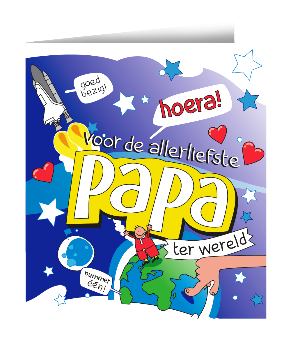 Wenskaart Papa Cartoon