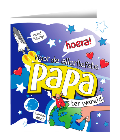 Wenskaart Papa Cartoon
