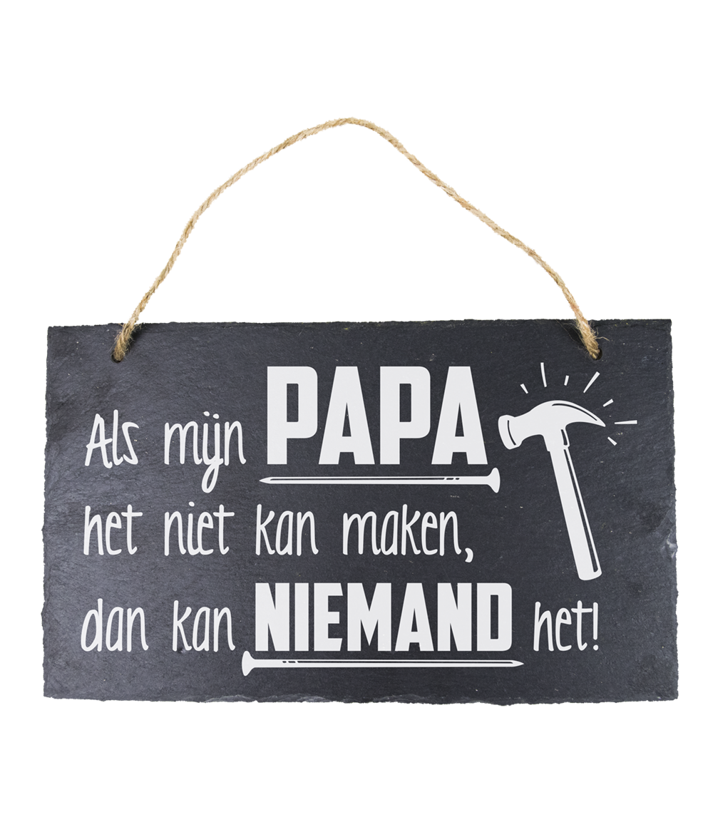 Leisteen bordje Papa
